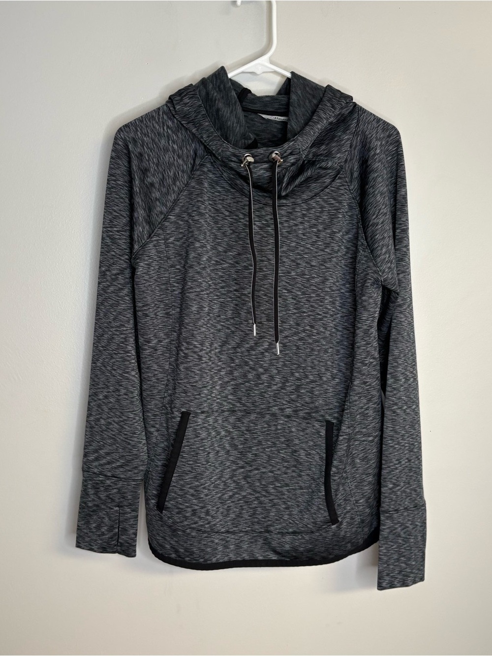 Athleta Heathered Charcoal Gray Pullover Hoodie